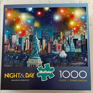 Buffalo "Night & Day" Manhattan Celebration Puzzle Vibrant Cityscape 1000 Piece